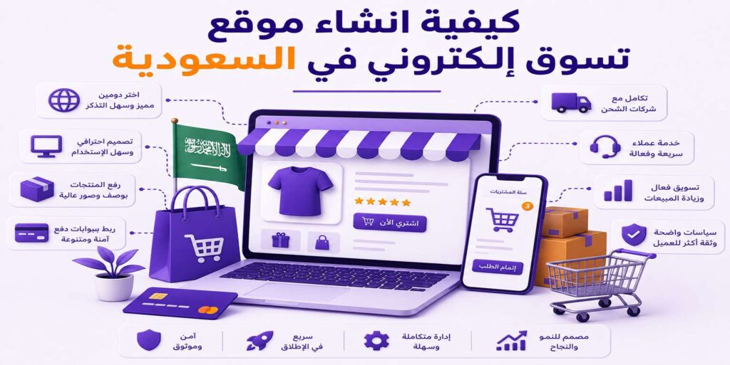 كيفية انشاء موقع تسوق الكتروني في السعودية